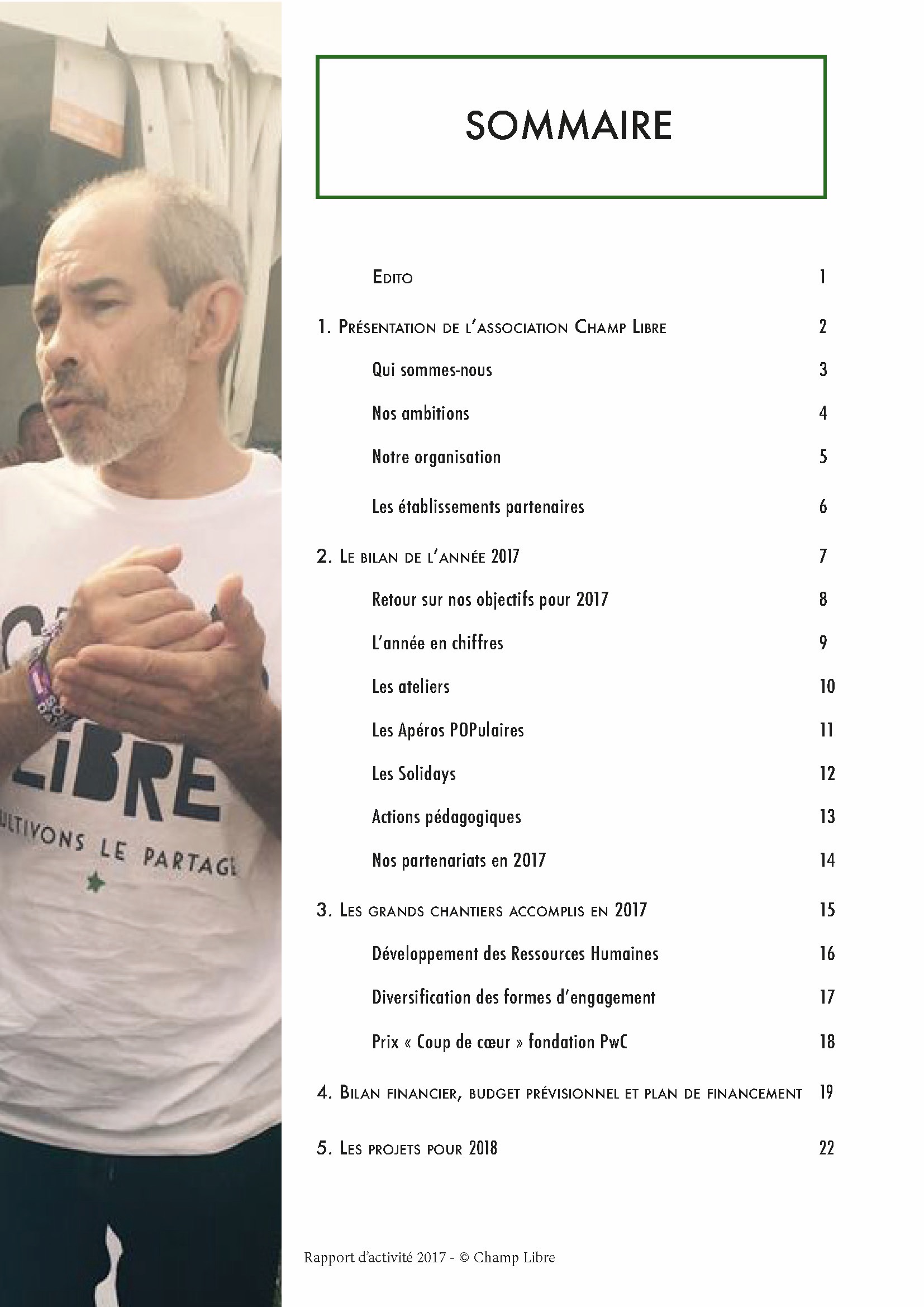 Sommaire du rapport d'activité